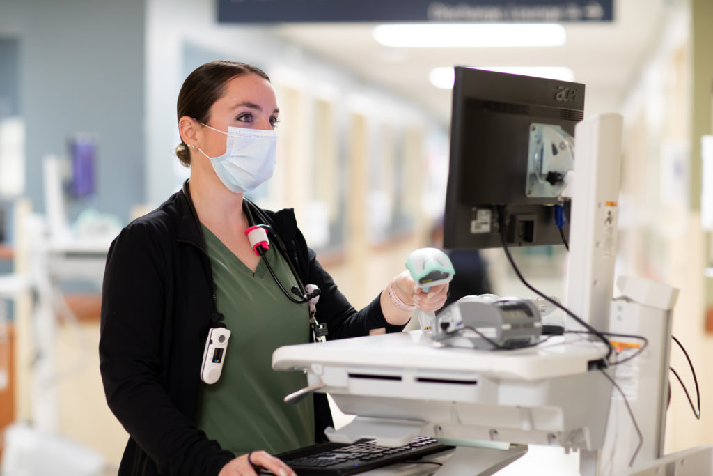 Illustrative: staff member working on orders