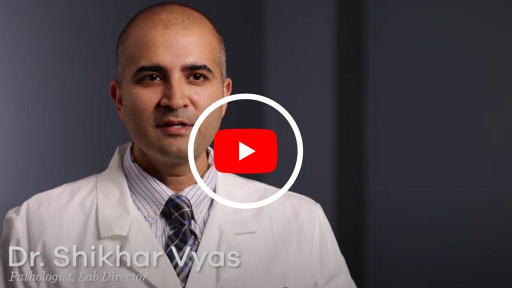 YouTube thumbnail of Dr. Shikhar Vyas, Pathologist and Lab Director at Samaritan. 