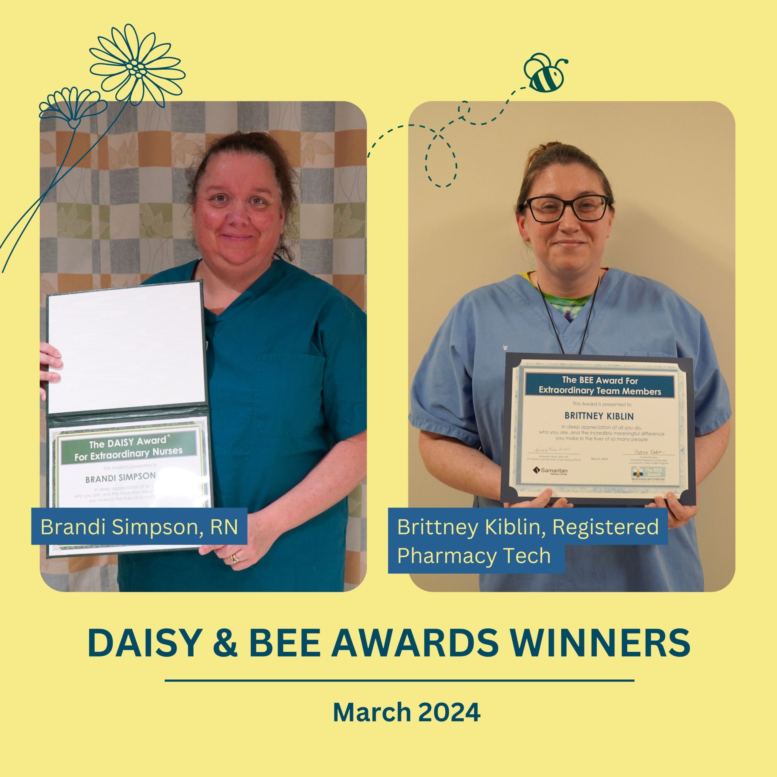 March 2024 DAISY® and BEE Award Recipients - Samaritan Health