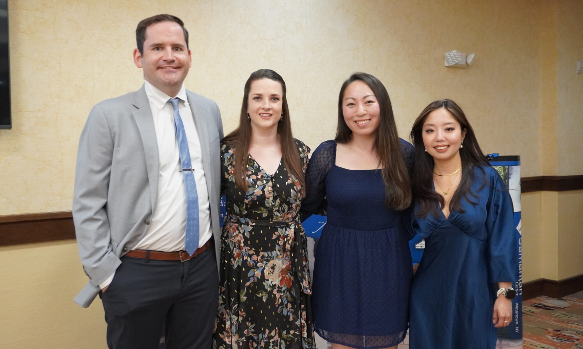 Graduate Medical Education class of 2024: James Hull, DO, Patricia Frith, DO, Jennifer Wachala, DO, and Rosie Yang, DO