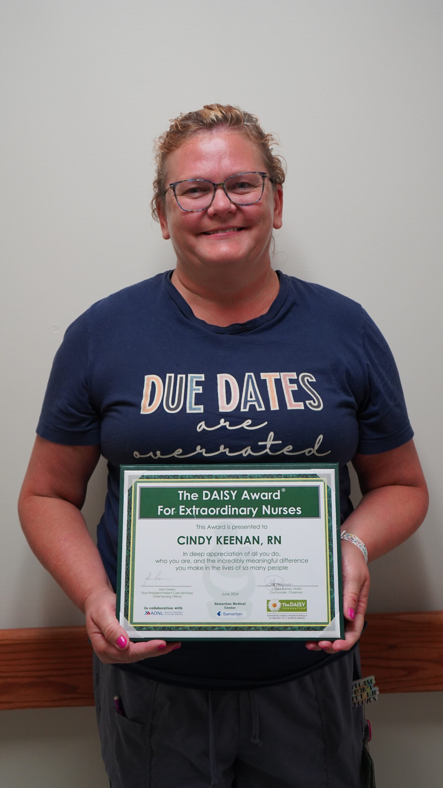 Cindy Keenan, RN, Samaritan NICU. June 2024 Daisy Award winner.