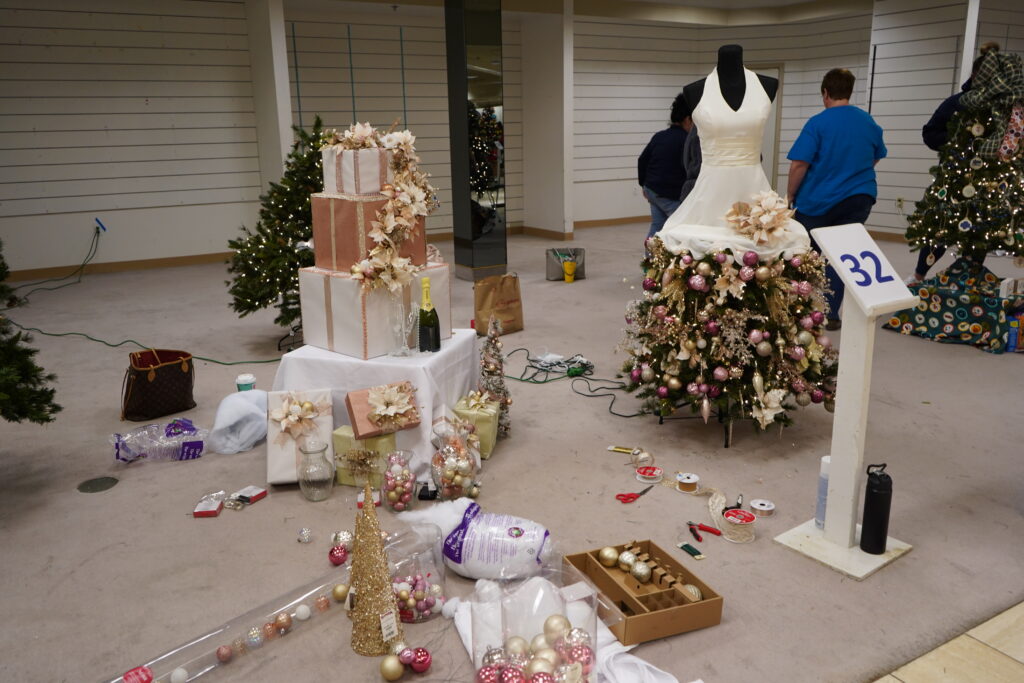 A bride-wedding theme Christmas tree display in 2023