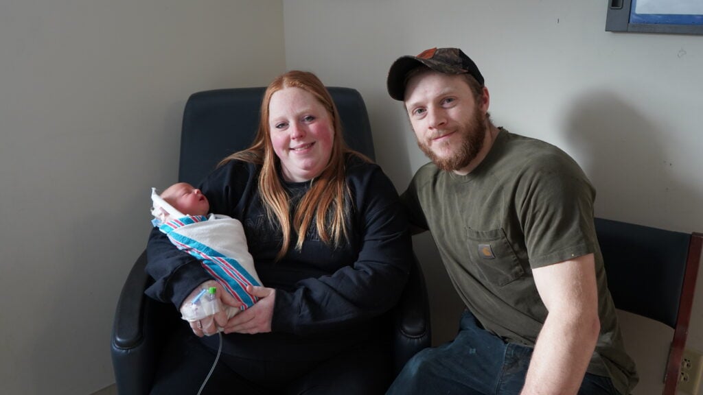 The Tanguay family, the first baby born in 2025 on New Year's Day.