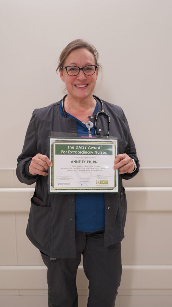 Photo of Anne Tyler, RN, Daisy Award winner