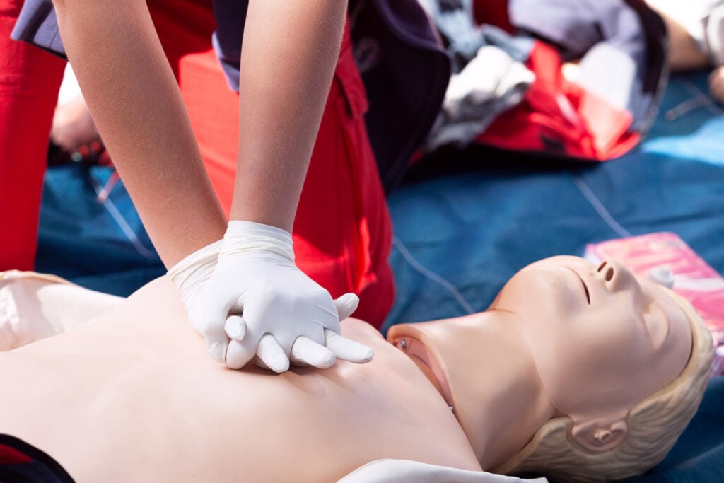 Photo showing CPR Training using a dummy