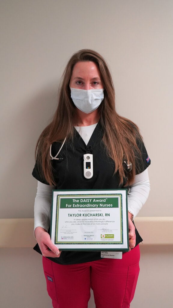 Photo of December 2024 DAISY Award Winner, Taylor Kucharski, RN