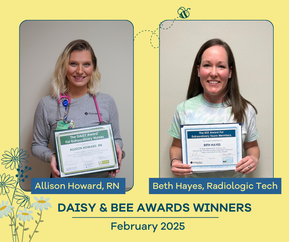 Graphic of DAISY and BEE winners February 2025