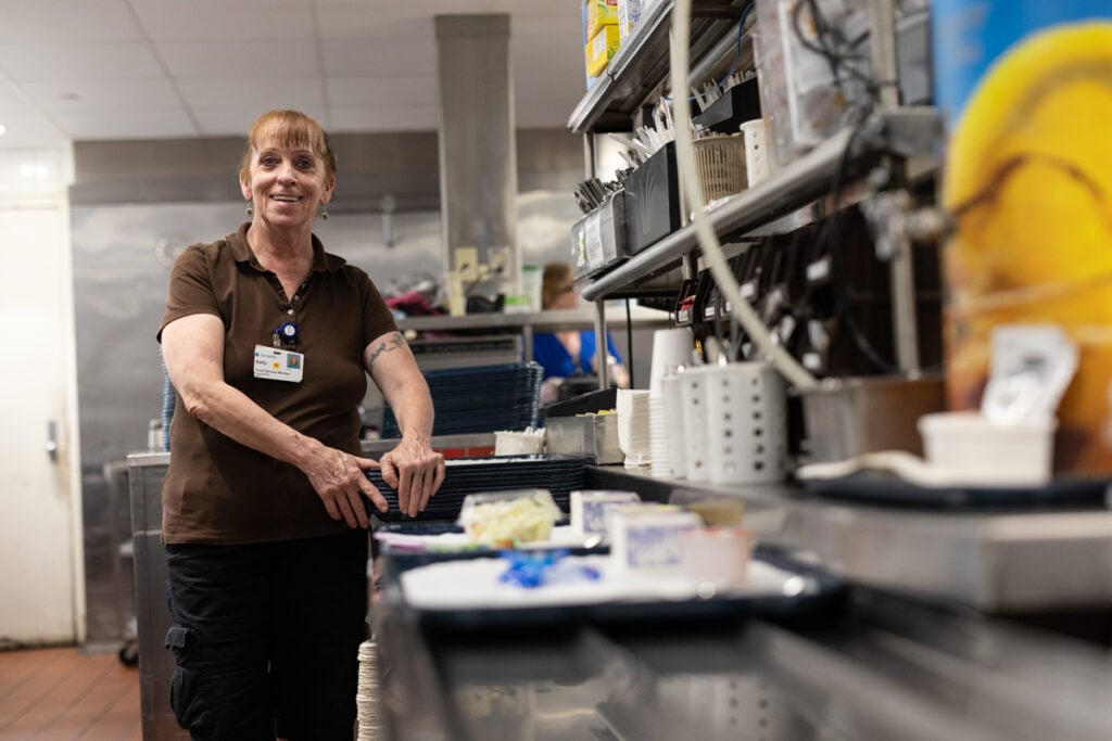 Photo of a Food Service Worker in the cafeteria