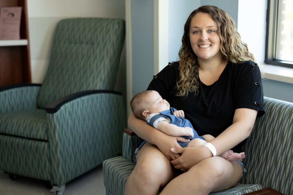 Photo of a mother and baby at the Car-Freshner Center for Women and Children
