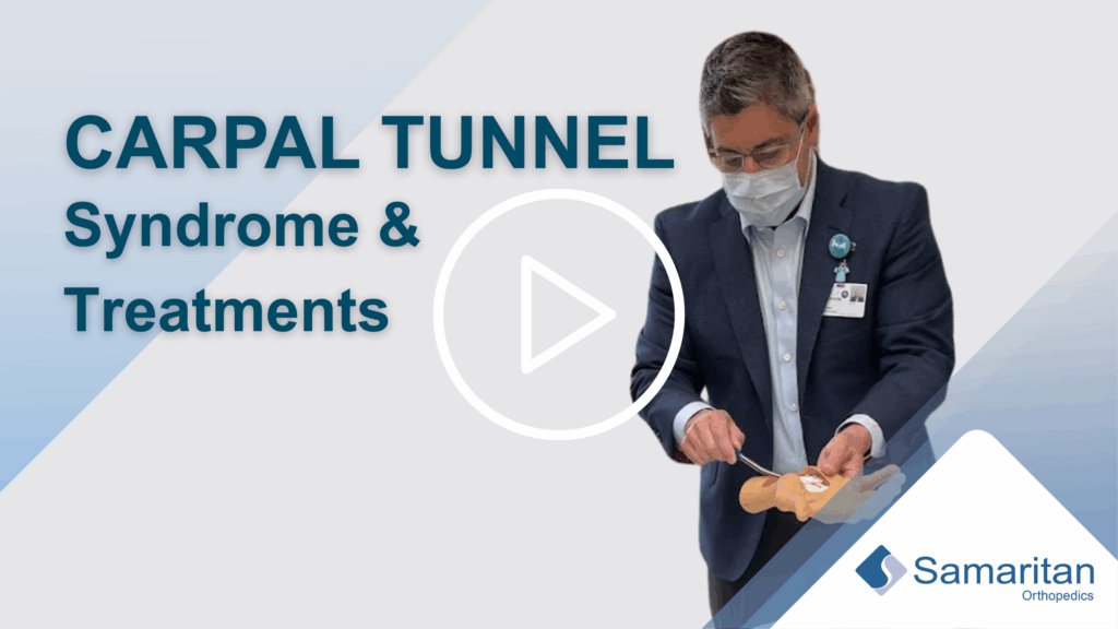 Thumbnail of a Youtube video demonstrating Carpal Tunnel Treatment at Samaritan Orthopedics