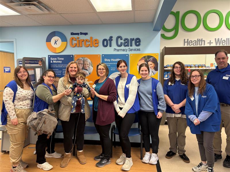 Kinney Drugs employees kick off their CMN Campaign with Finley Valentine
