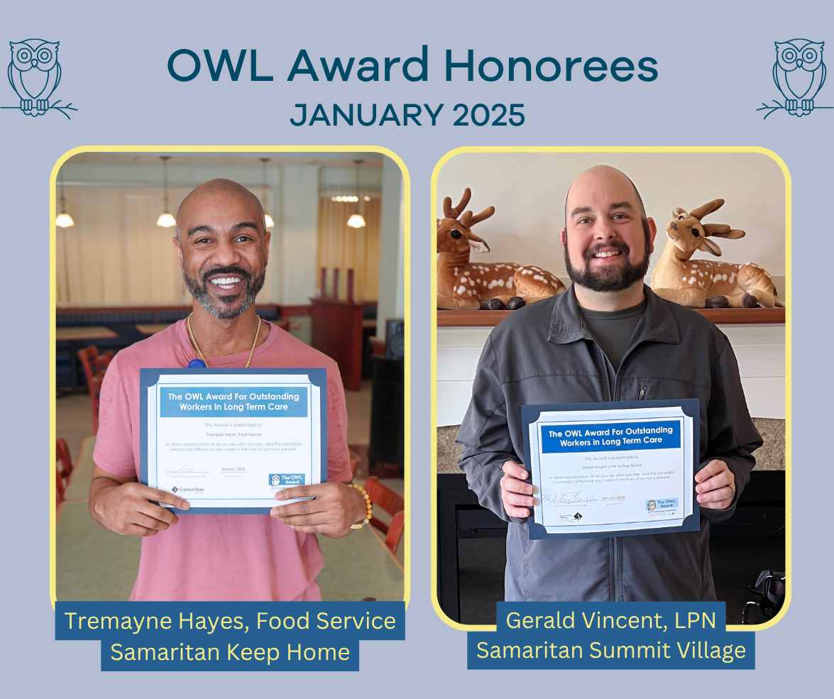 Graphic showing January OWL Award winners